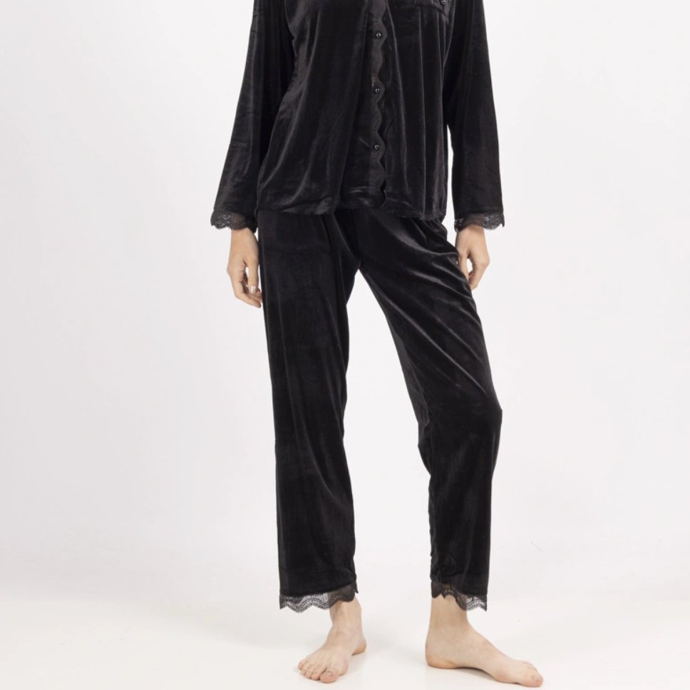 Lace Trimmed Pyjama Set - bundled joys co.