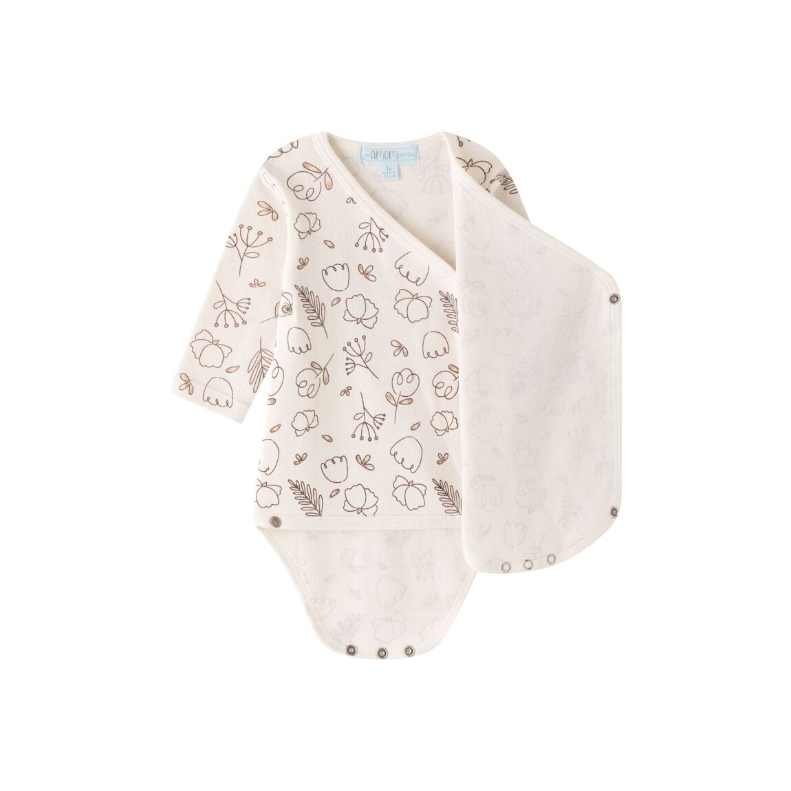 Long Sleeve Footless Baby Bodysuit - Cloud - bundled joys co.