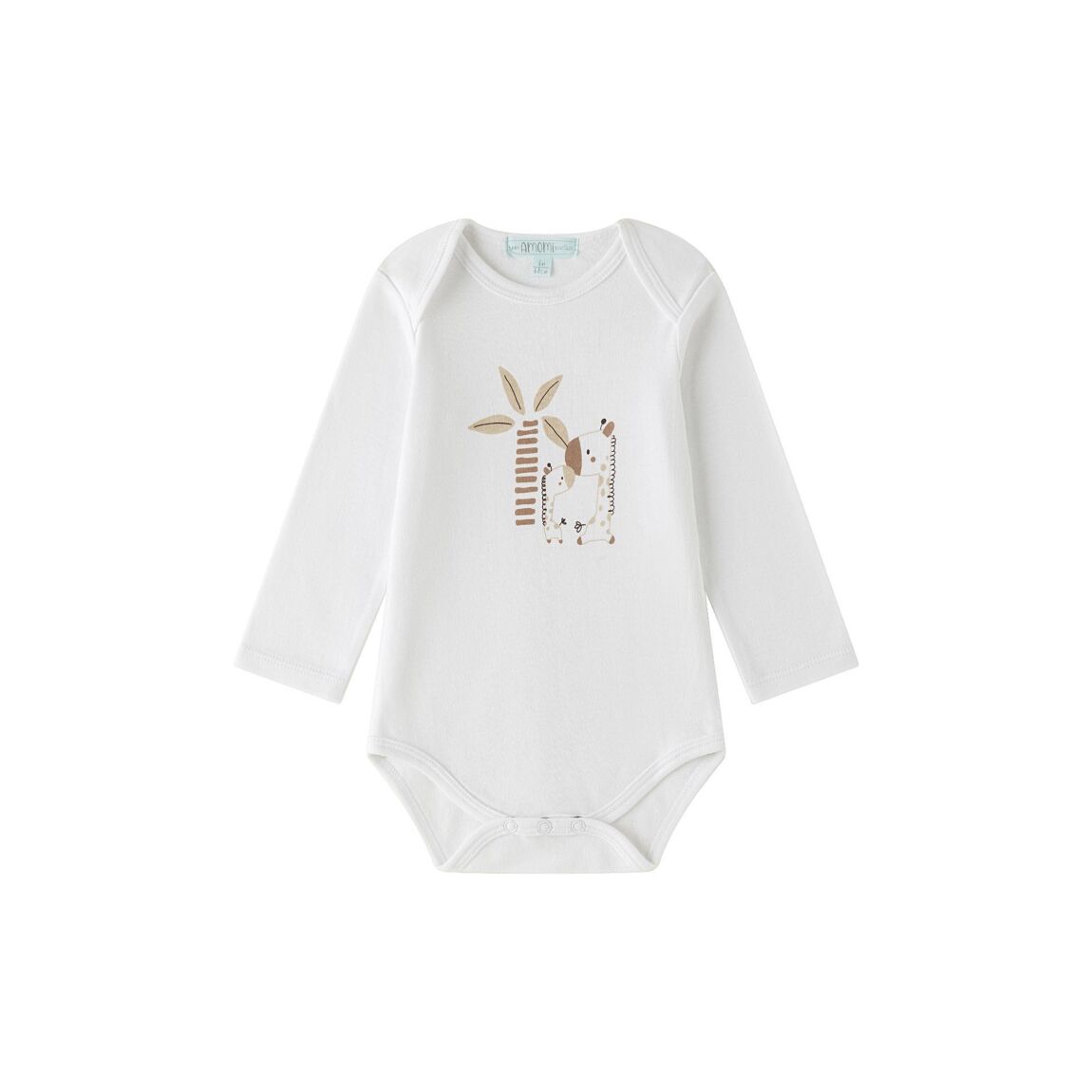 Long Sleeve Footless Baby Bodysuit - Giraffe - bundled joys co.