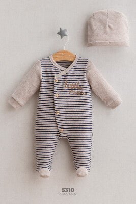 Striped Sleepsuit & Hat - bundled joys co.