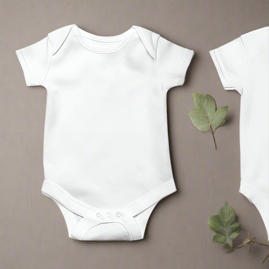 White Short Sleeved Cotton Bodysuit - bundled joys co.