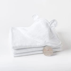 Baby White Hooded Towel with Ears - bundled joys co.
