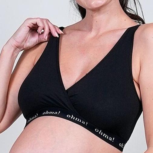 Black Crossover Nursing Bra - bundled joys co.