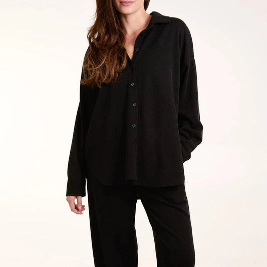 Black Knit Shirt & Trousers Co - Ord - bundled joys co.
