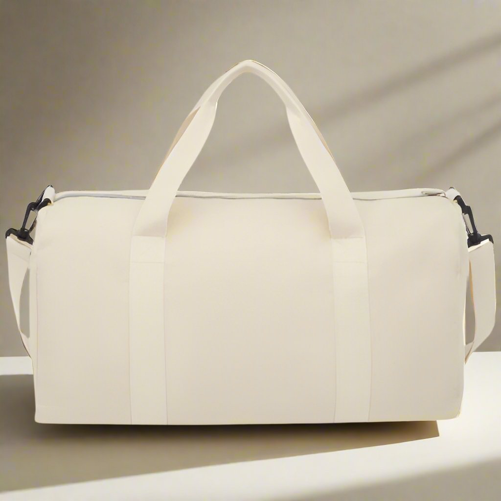 Cream Recycled Cotton and Polyester Duffel Bag - bundled joys co.