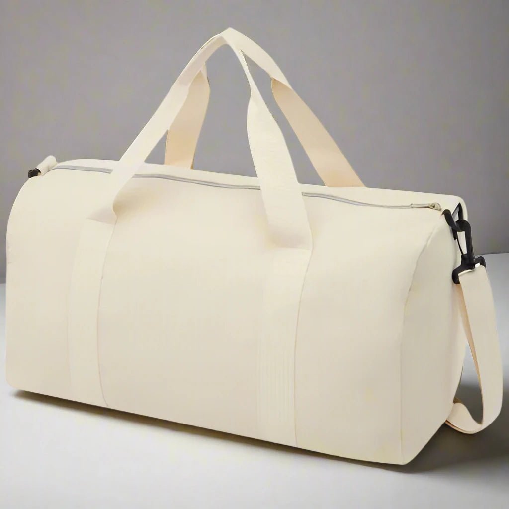 Cream Recycled Cotton and Polyester Duffel Bag - bundled joys co.