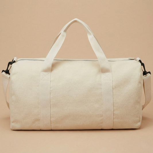 Cream Recycled Cotton and Polyester Duffel Bag - bundled joys co.