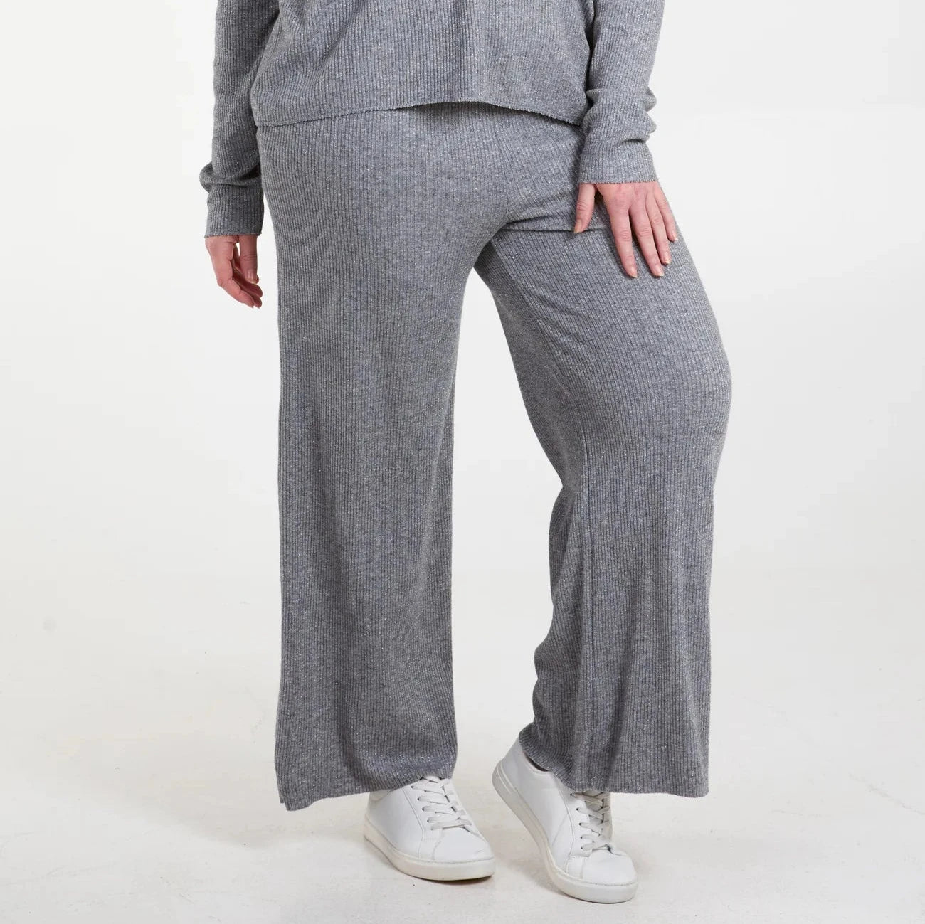 Grey Ribbed Knitted Co - Ord Set - bundled joys co.