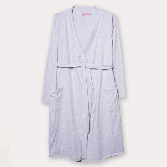Grey Striped Maternity Robe - bundled joys co.