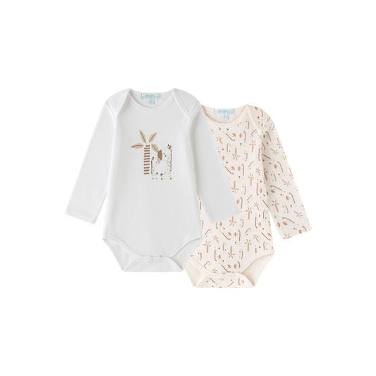 Long Sleeve Footless Baby Bodysuit - Giraffe - bundled joys co.