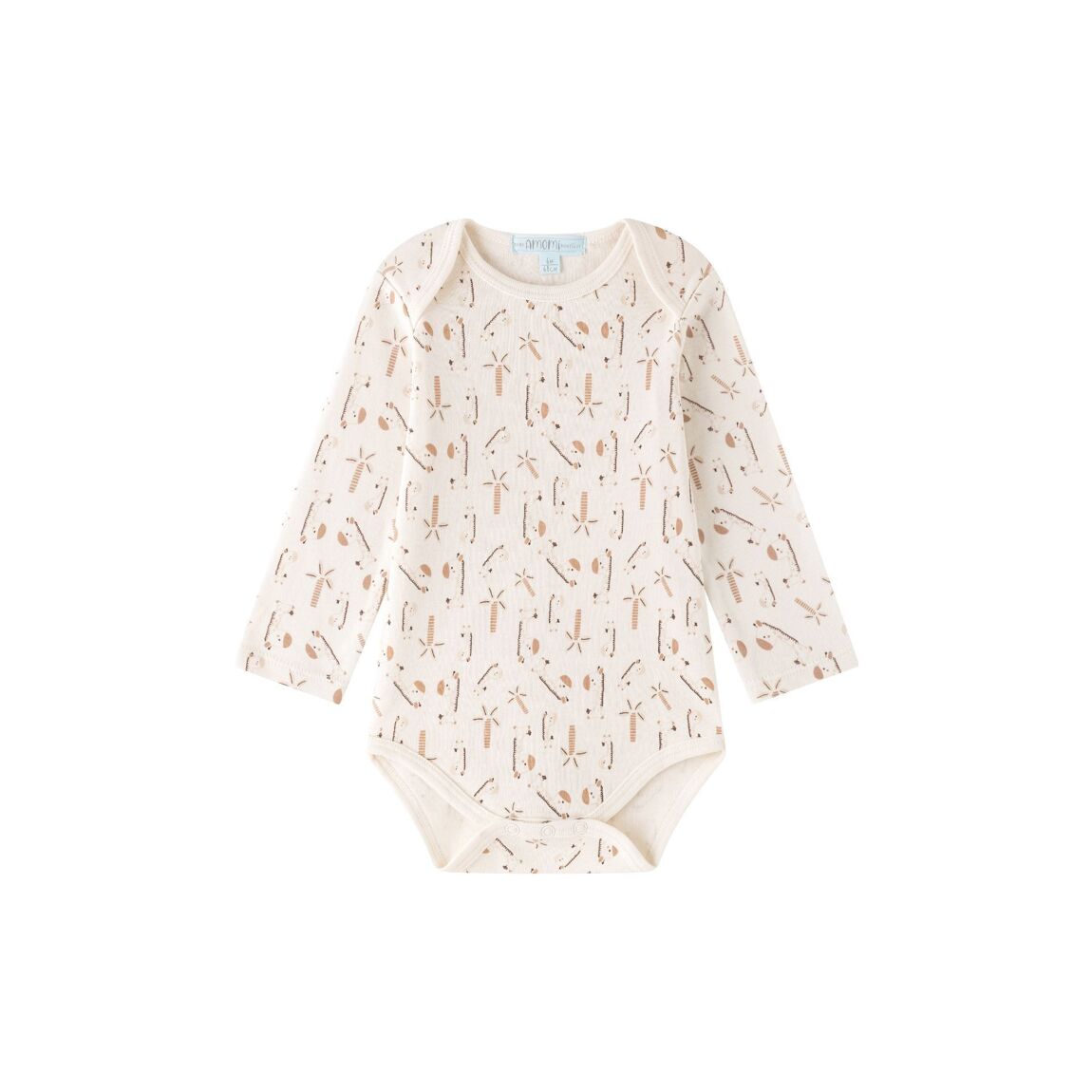 Long Sleeve Footless Baby Bodysuit - Giraffe - bundled joys co.
