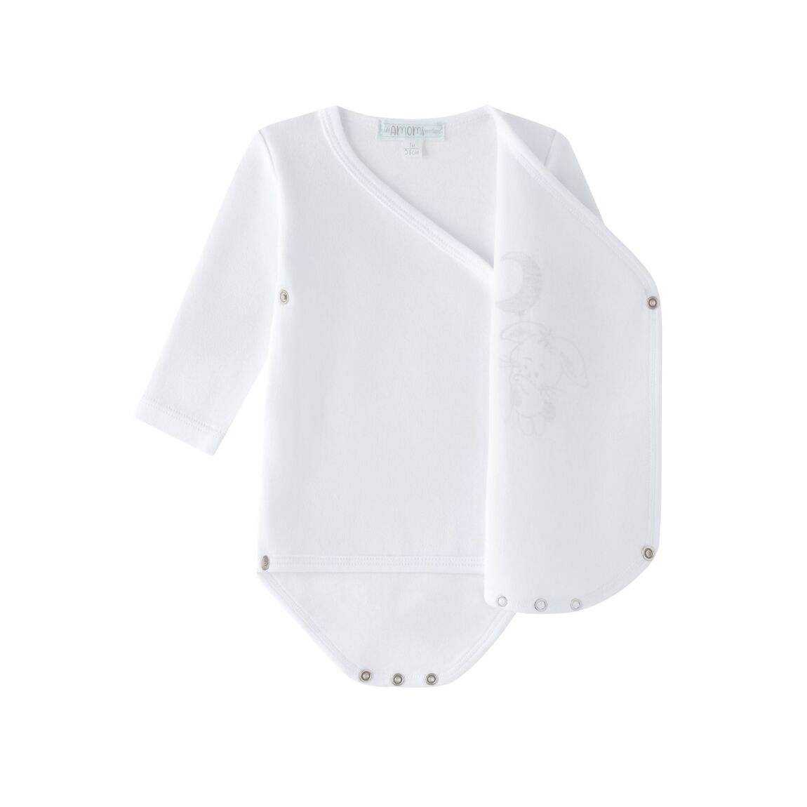 Long Sleeve Footless Baby Bodysuit - Moon - bundled joys co.