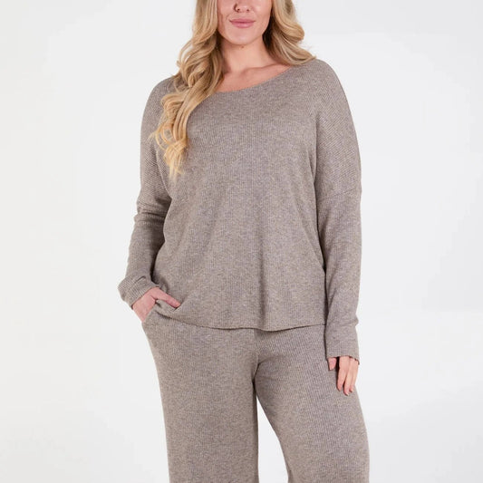 Mocha Ribbed Knitted Co - Ord Set - bundled joys co.
