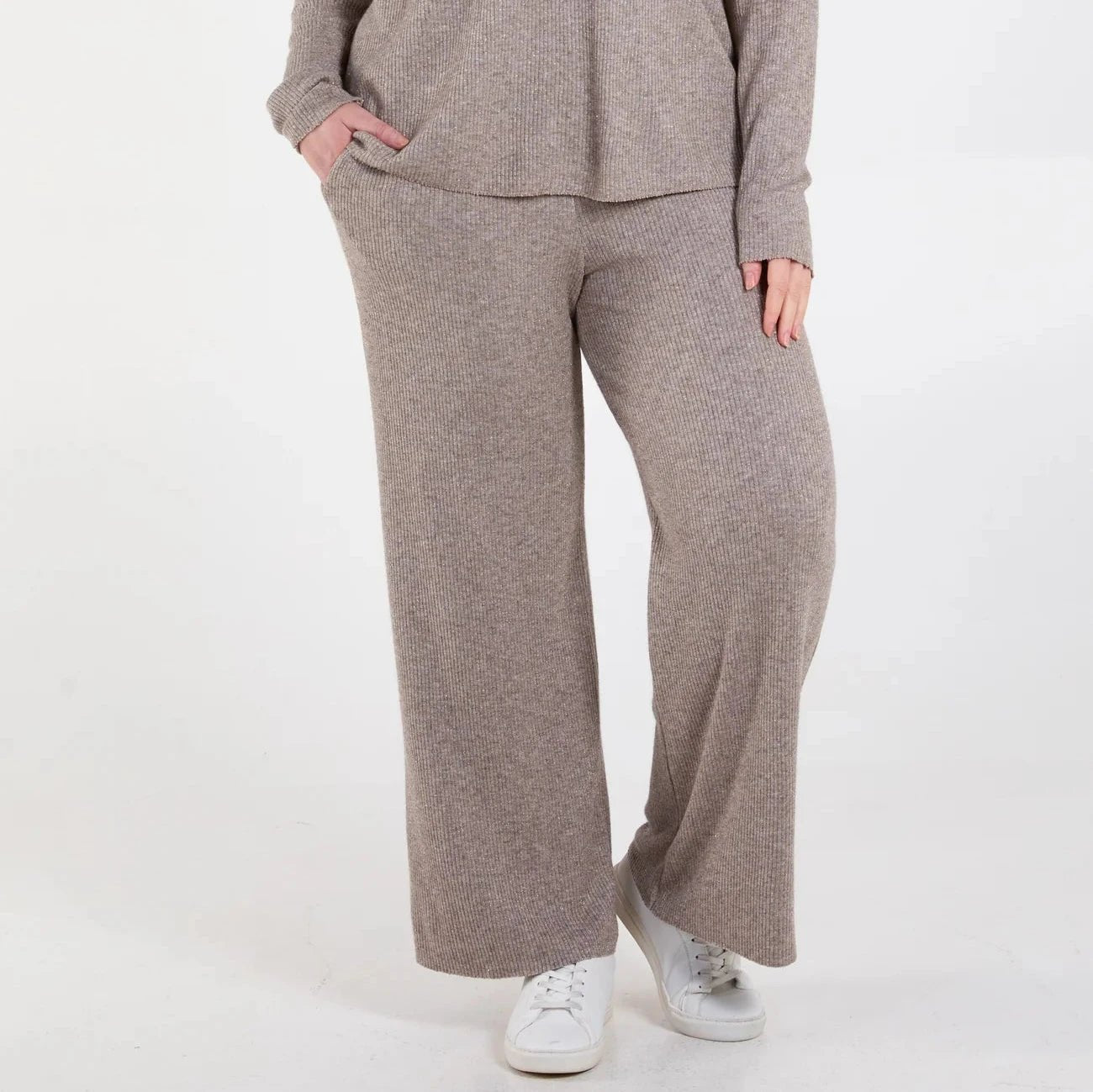 Mocha Ribbed Knitted Co - Ord Set - bundled joys co.