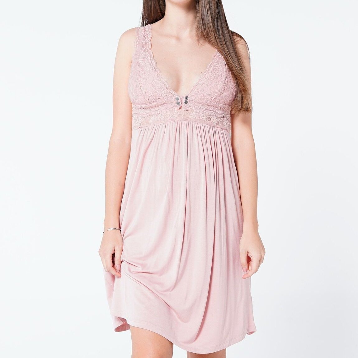 Nursing Nightgown With Lace - bundled joys co.