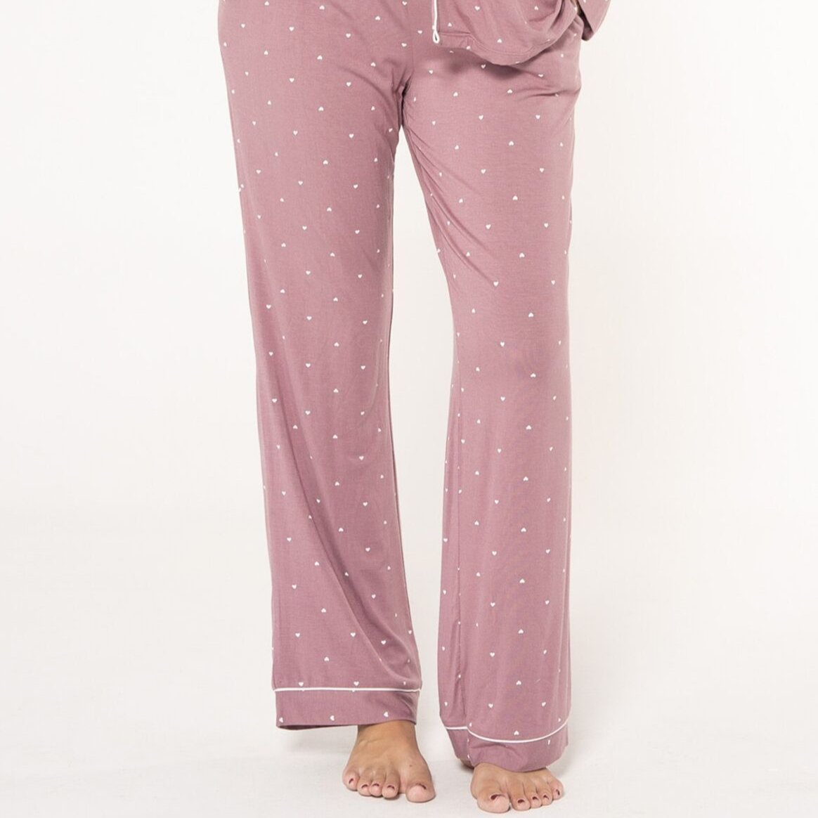 Purple Pyjama Heart Nursing Shirt and Trousers - bundled joys co.