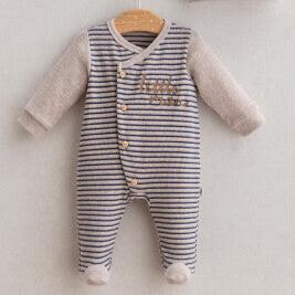 Striped Sleepsuit & Hat - bundled joys co.