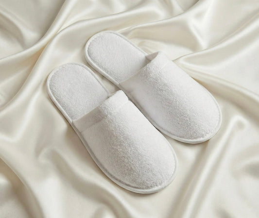 White Closed Toe Slippers - bundled joys co.