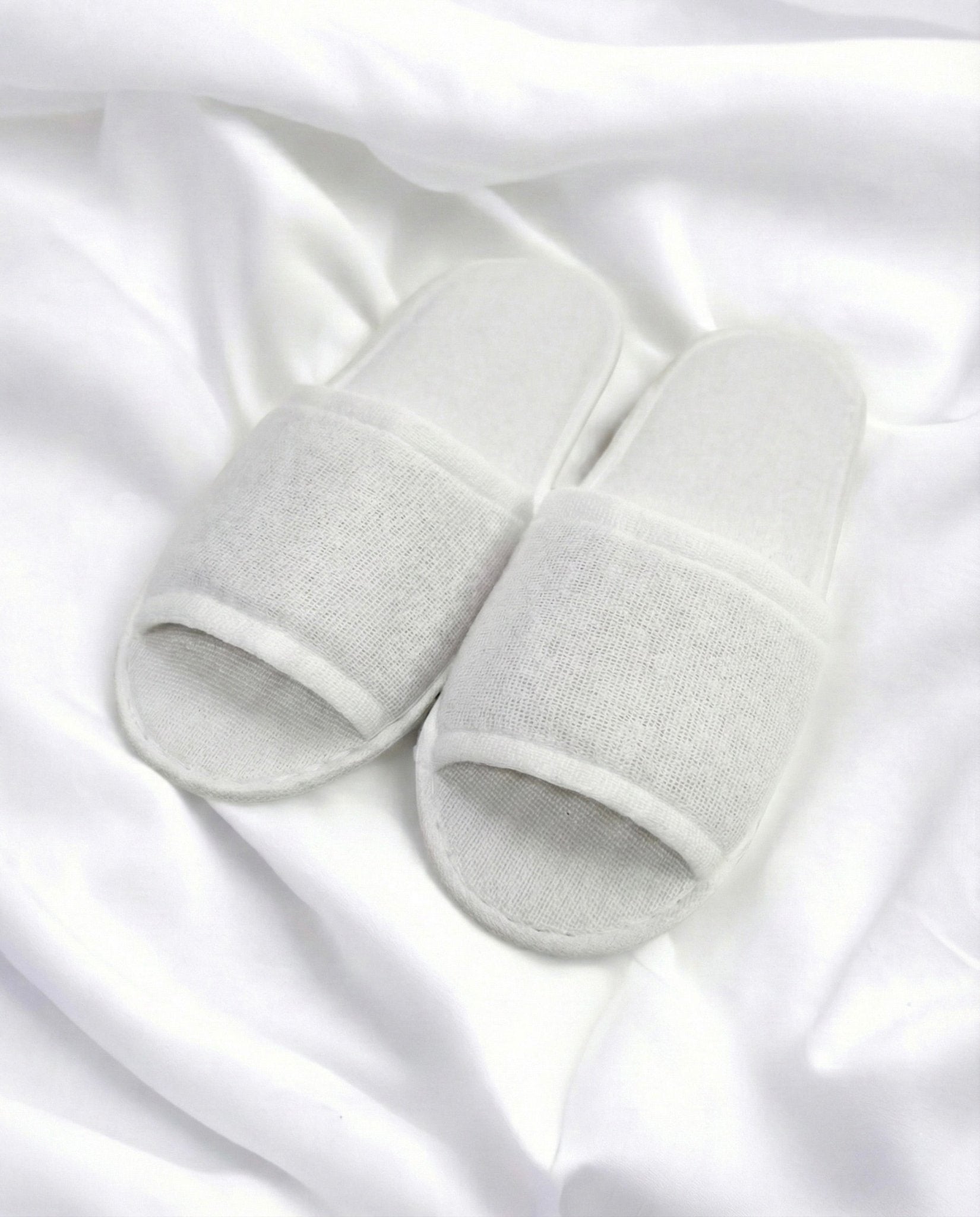 White Open Toe Slippers - bundled joys co.