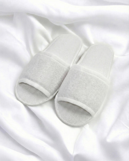 White Open Toe Slippers - bundled joys co.