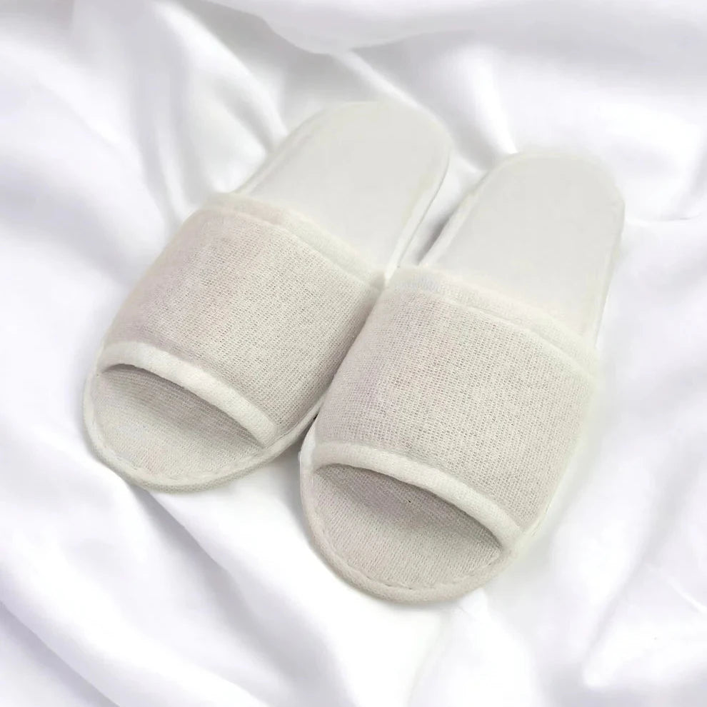 White Open Toe Slippers - bundled joys co.