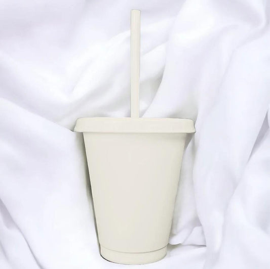 White Straw Cup - bundled joys co.